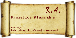 Kruzslicz Alexandra névjegykártya