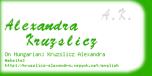 alexandra kruzslicz business card